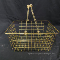 Multifunctional Storage Organizer Diversified Wire Storage Basket Mesh Shopping Storage Baskets(gold)